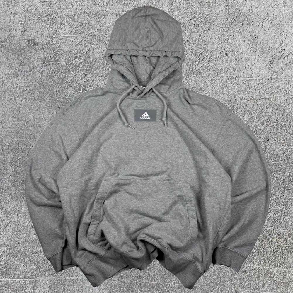 Adidas Center Logo Gray Hoodie Pullover Men’s XL